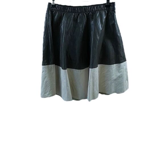 Zara Faux Leather Color Block Skirt Size S - Picture 1 of 8